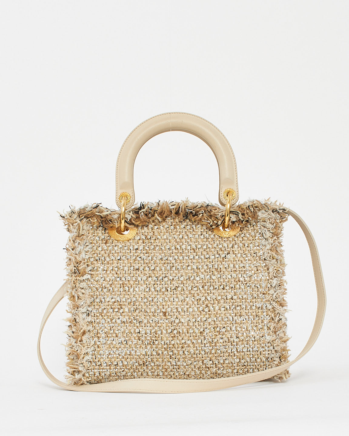 Dior Beige Tweed Special Edition Medium Lady Dior Bag
