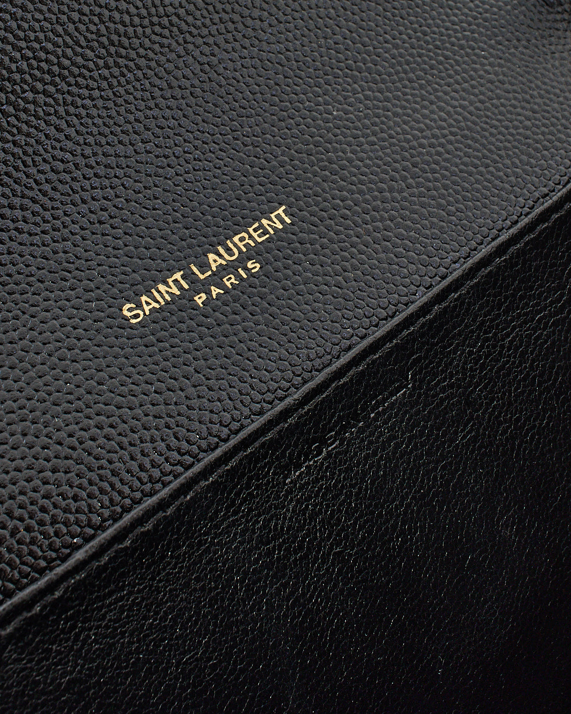 Saint Laurent Black Monogram Grained Leather Uptown Wallet On Chain