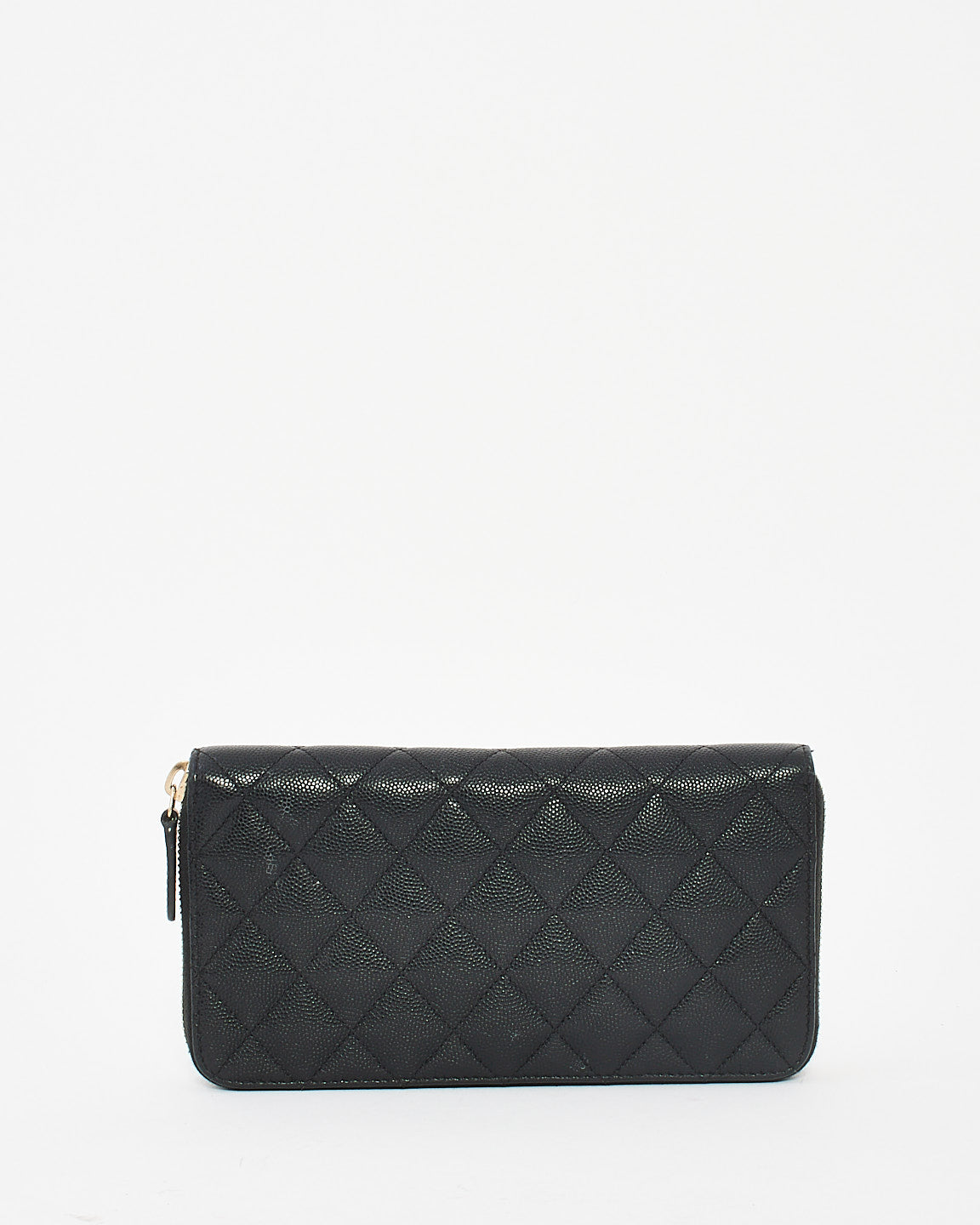 Chanel Black Quilted Caviar Classic Long Zipped Wallet