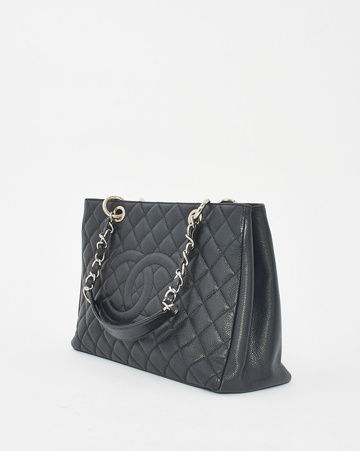 Chanel Black Caviar Quilted GST Shopping Tote Bag