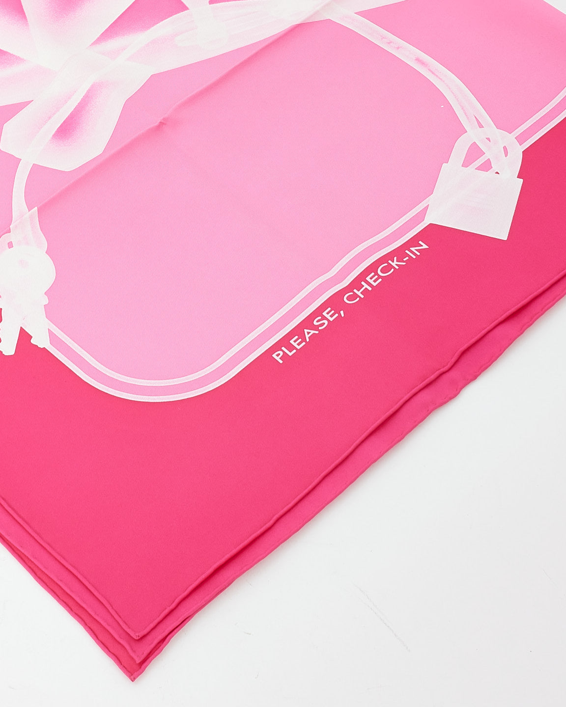 Hermès Pink Silk "Check-In Please" Scarf