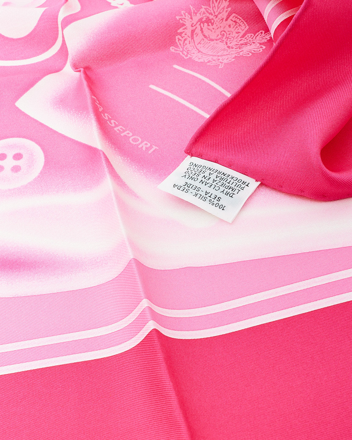 Hermès Pink Silk "Check-In Please" Scarf