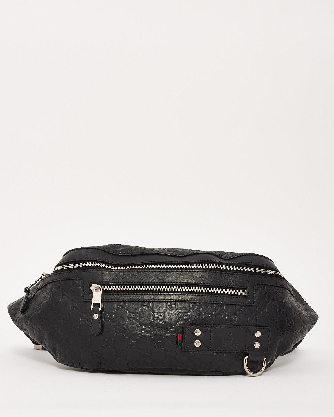 Gucci Black Signature G Embossed Leather Shimaline Shelly Bum Bag