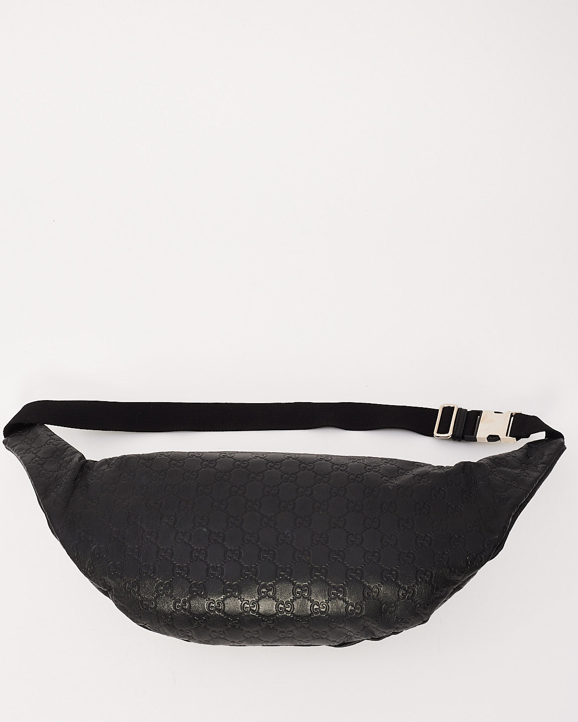 Gucci Black Signature G Embossed Leather Shimaline Shelly Bum Bag