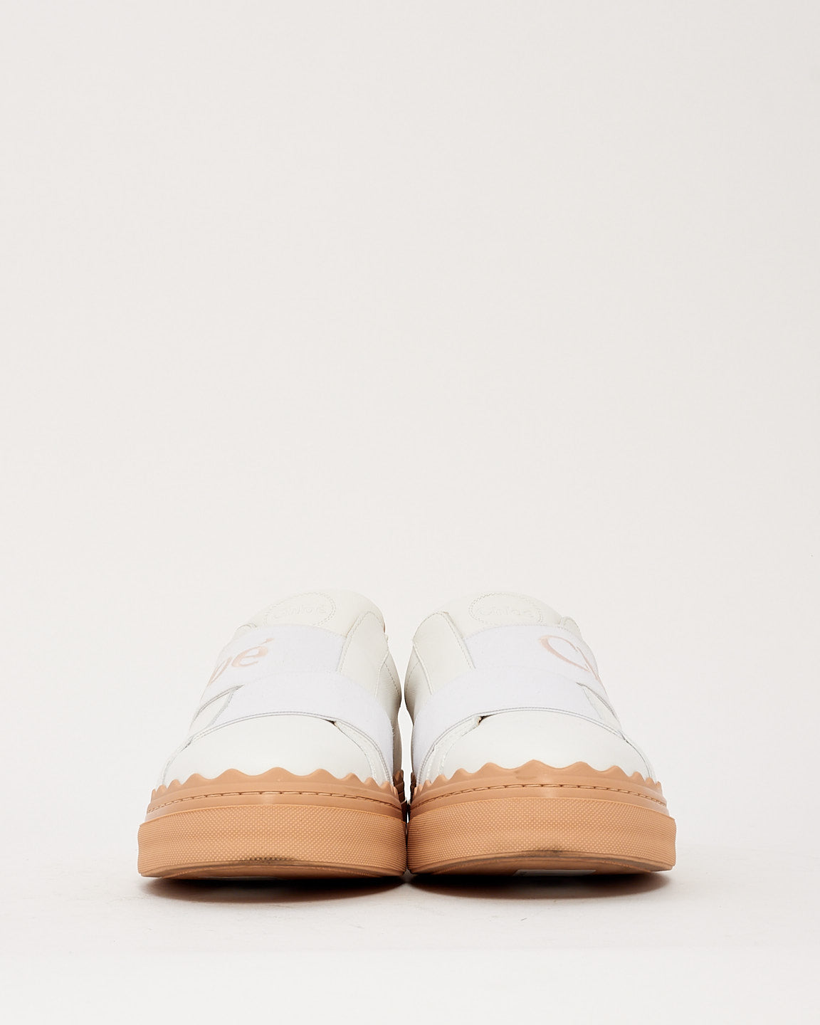 Chloé White Leather Lauren Low Top Sneakers - 39