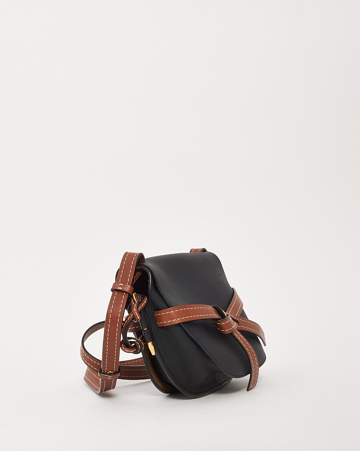 Loewe Black and Brown Soft Calfskin Small Gate Crossbody Bag
