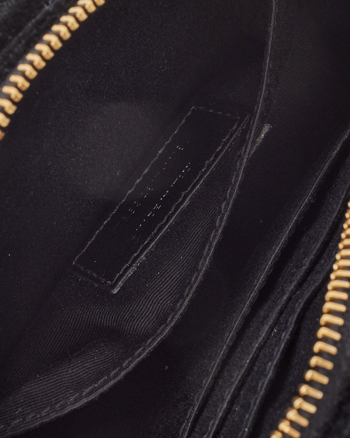 Saint Laurent Black Velvet Monogram Chevron Belt Bag