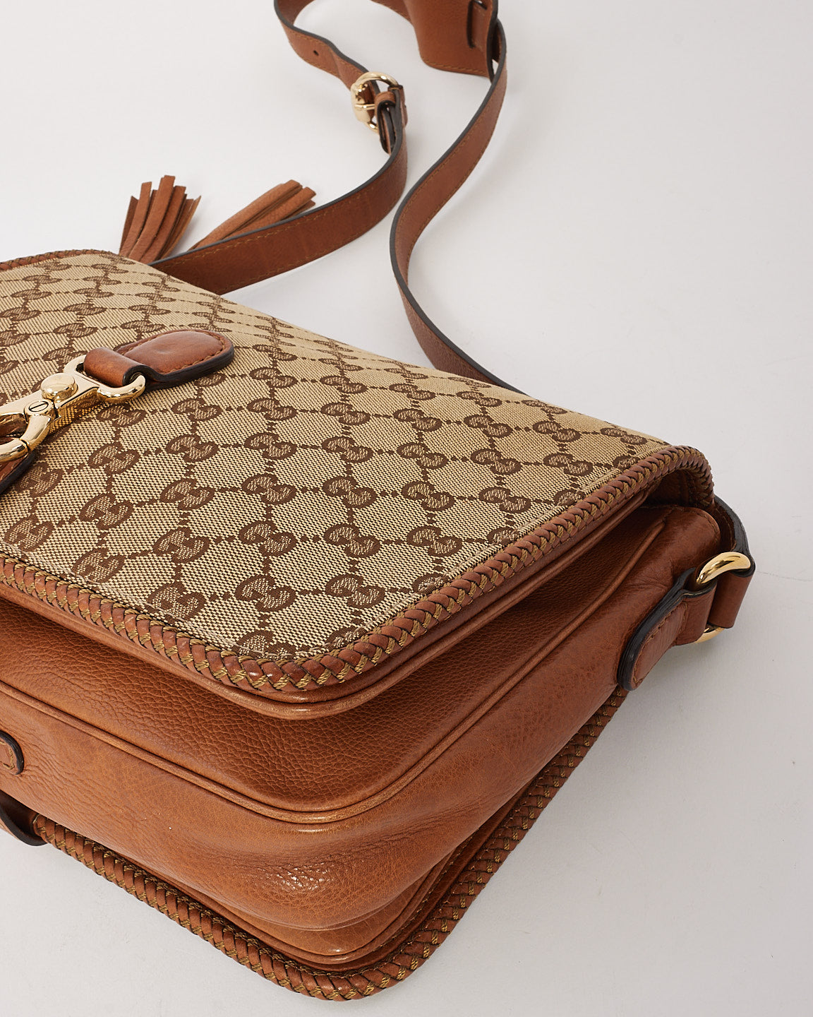 Gucci Tan GG Monogram Canvas Marrakech Messenger Bag