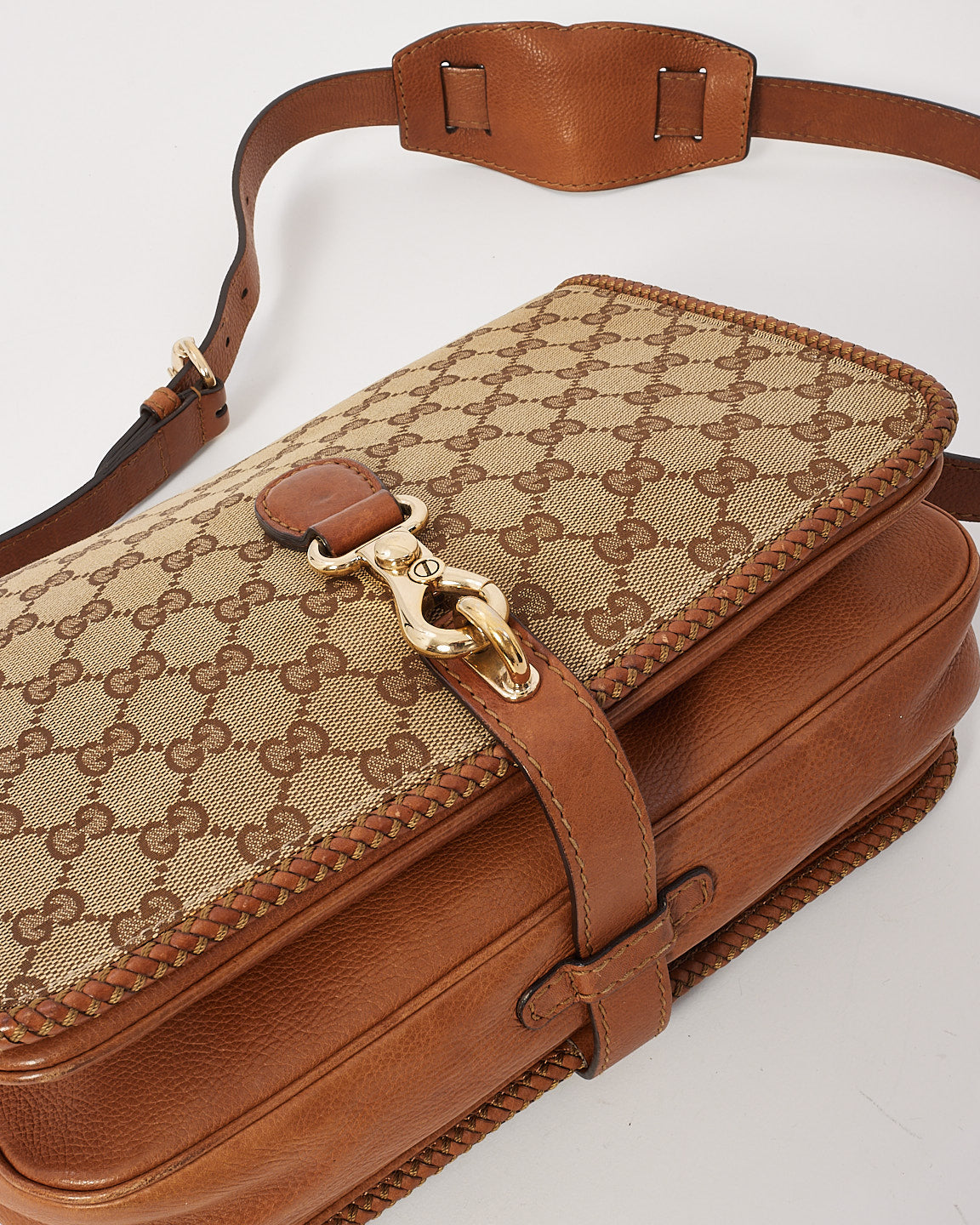 Gucci Tan GG Monogram Canvas Marrakech Messenger Bag