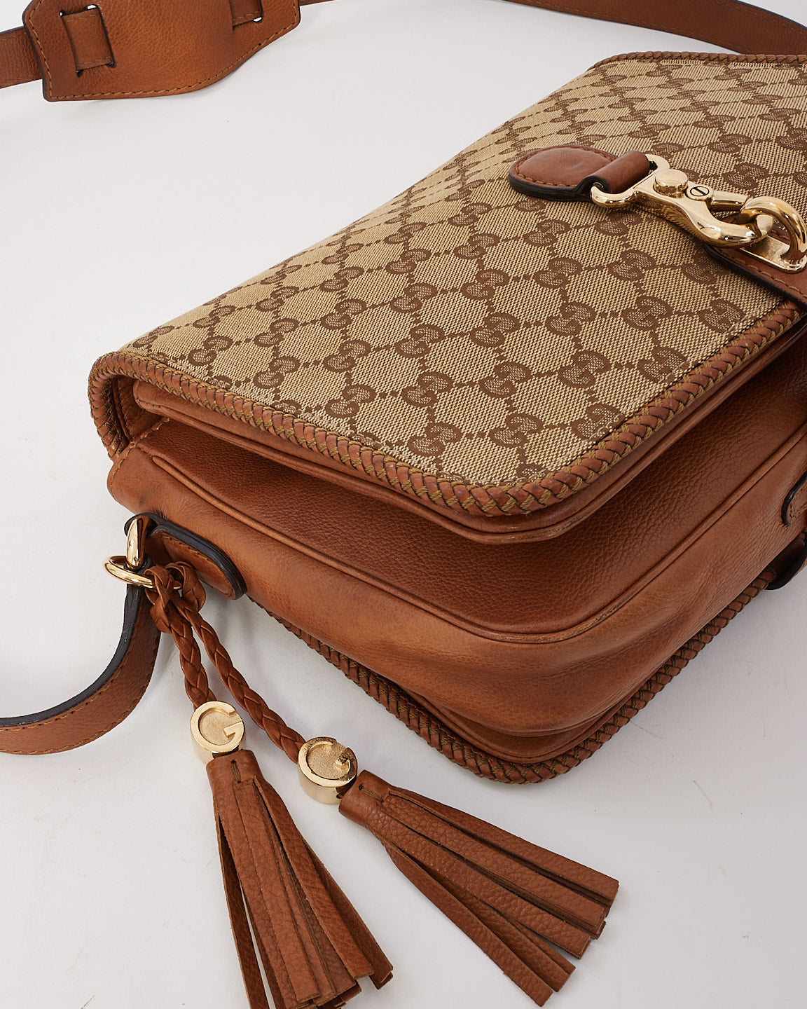 Gucci Tan GG Monogram Canvas Marrakech Messenger Bag
