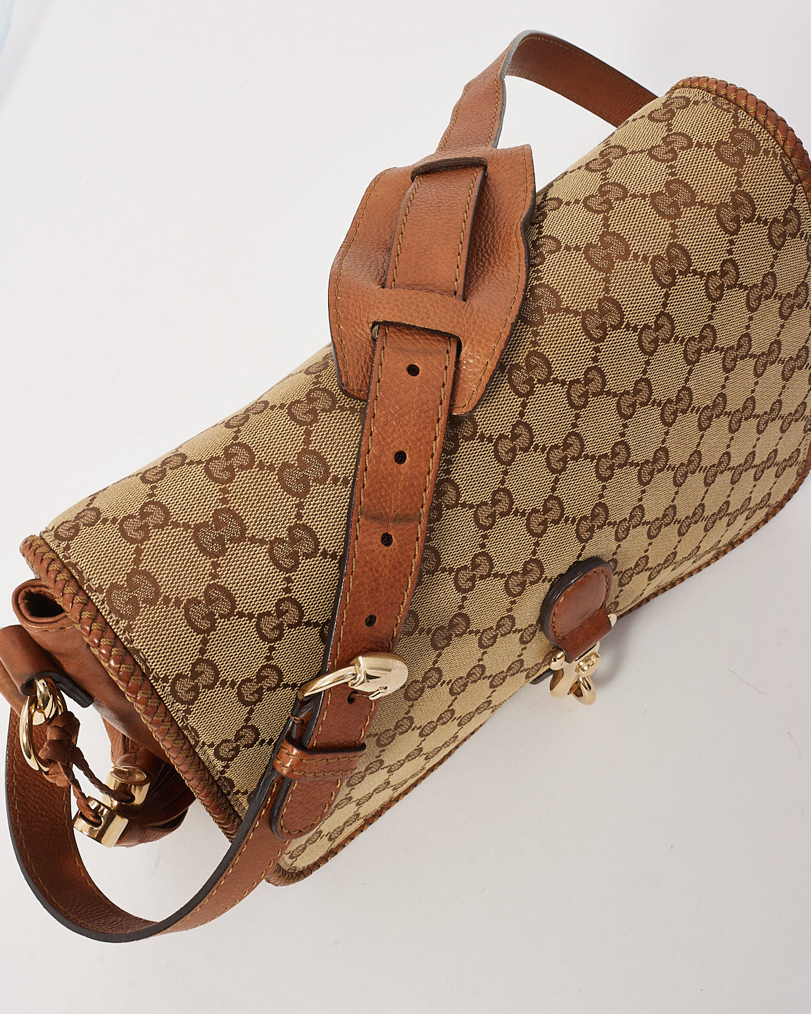Gucci Tan GG Monogram Canvas Marrakech Messenger Bag