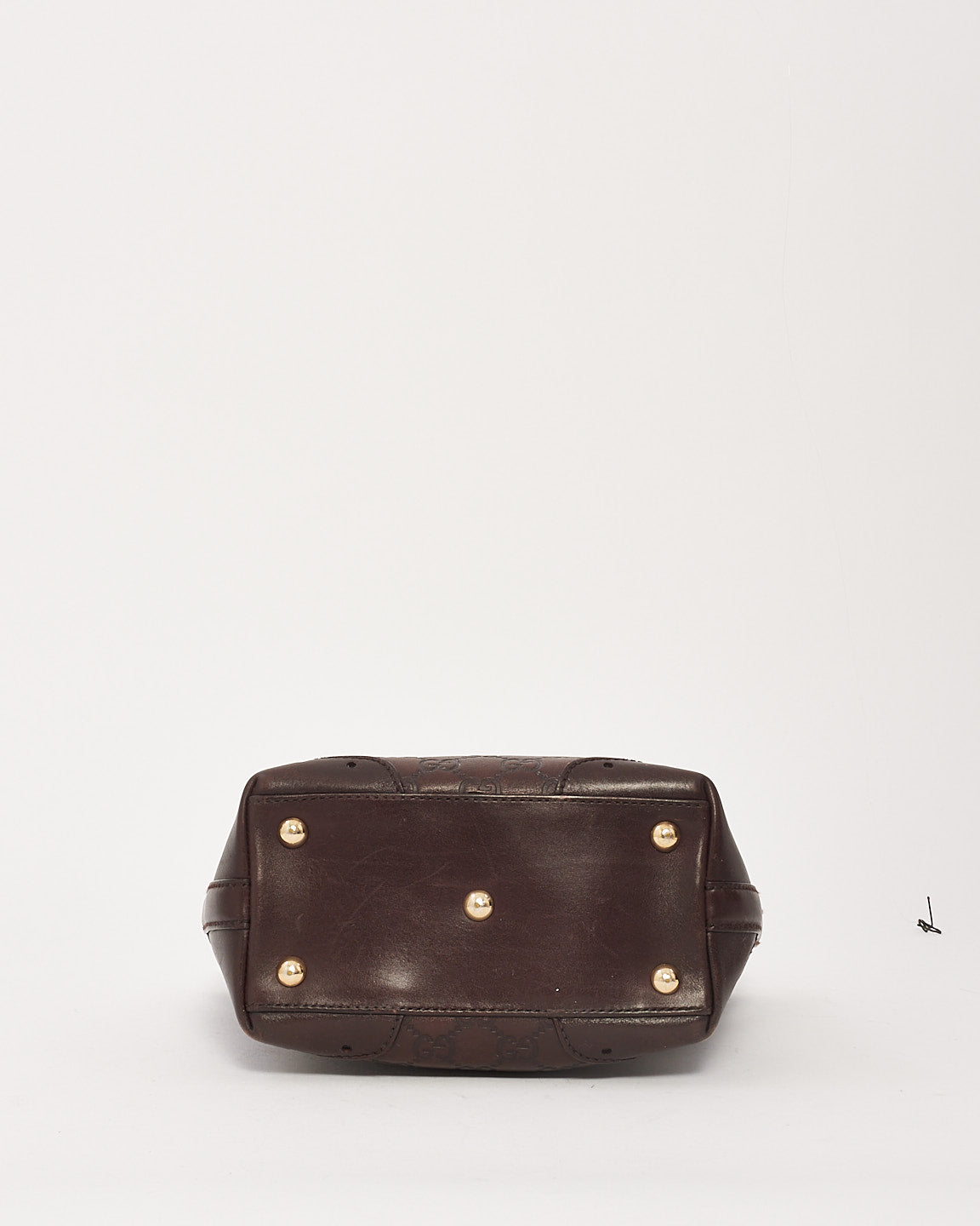Petit fourre-tout punch en cuir gaufré Gucci Brown Signature G