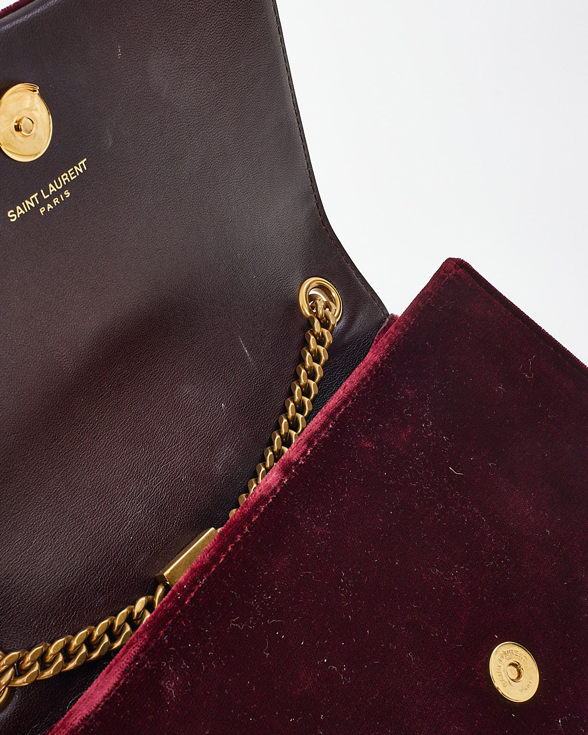 Saint Laurent Burgundy Velvet Small Kate Tassel Chain Shoulder Bag