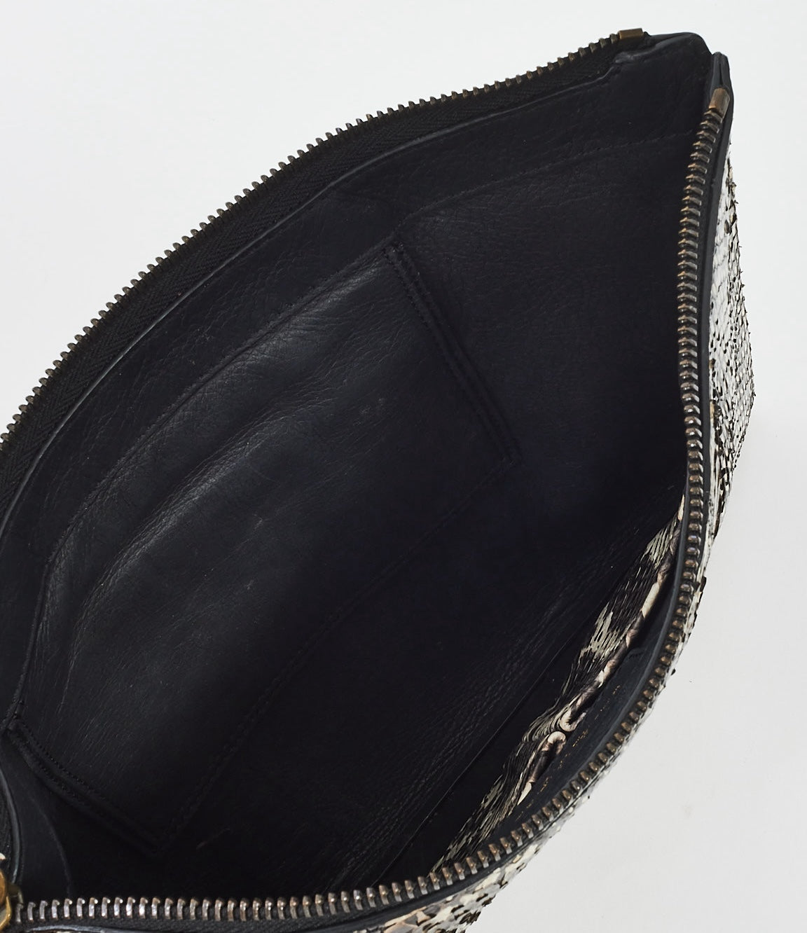 Explore a Balenciaga Black/Grey/White Python Leather City Zip