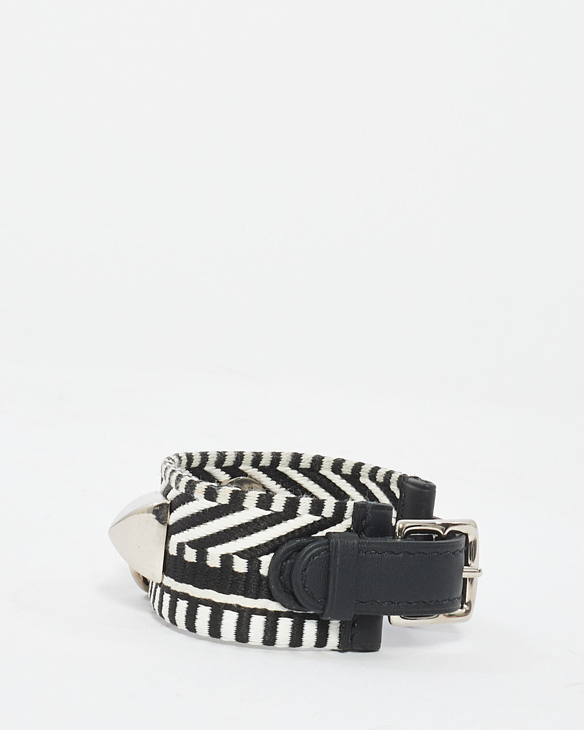 Hermès Black & White Canvas Rivale Cavale CDC Bracelet