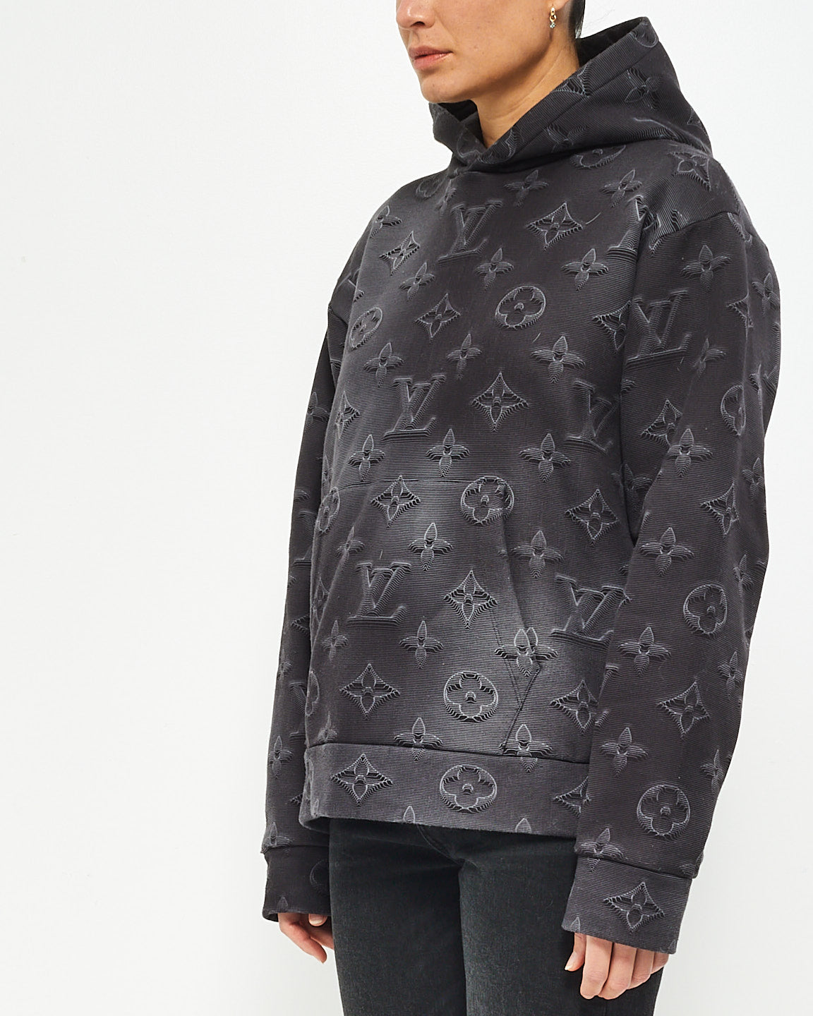 Louis Vuitton Sweat à capuche monogramme 3D noir/gris - M