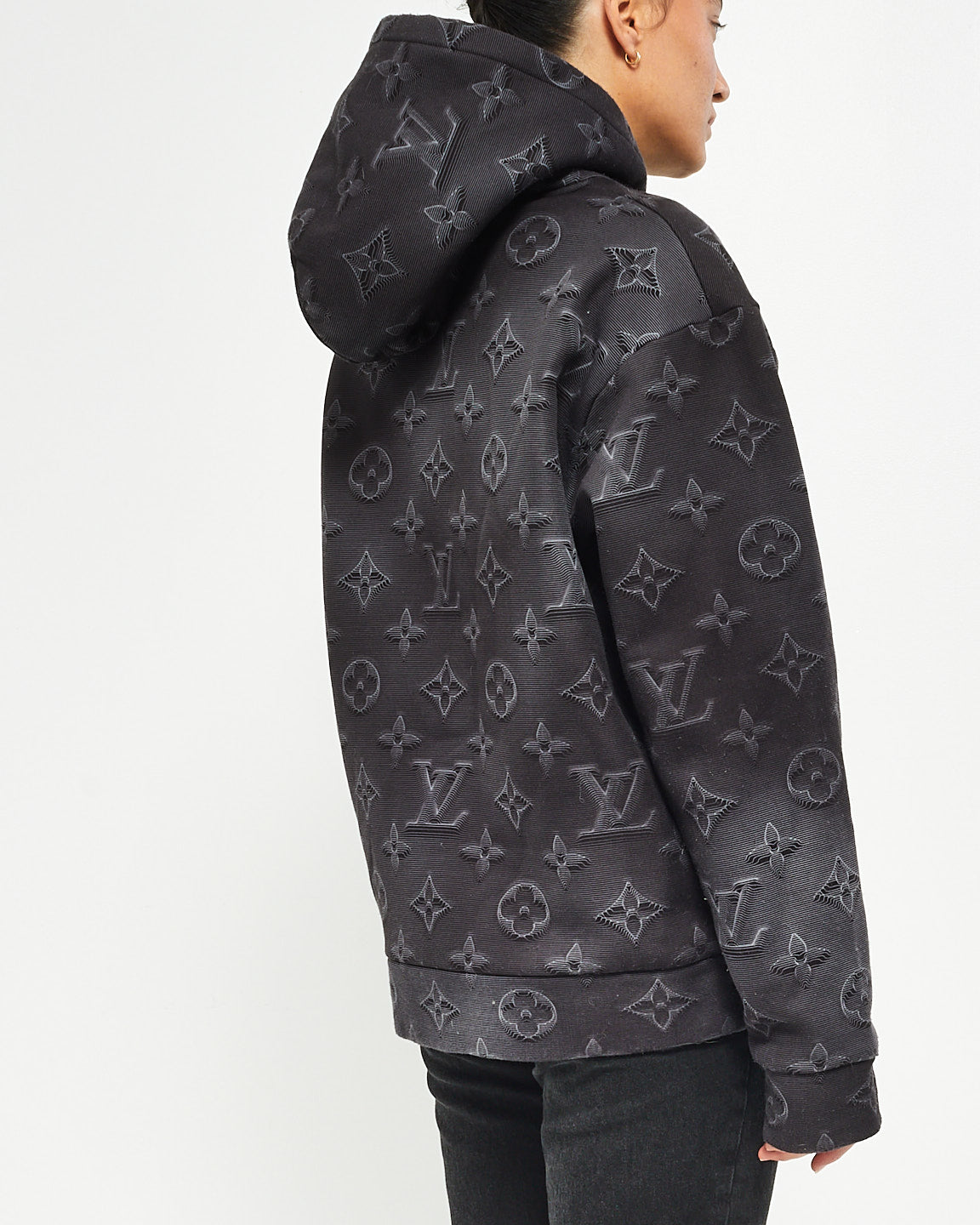 Louis Vuitton Sweat à capuche monogramme 3D noir/gris - M