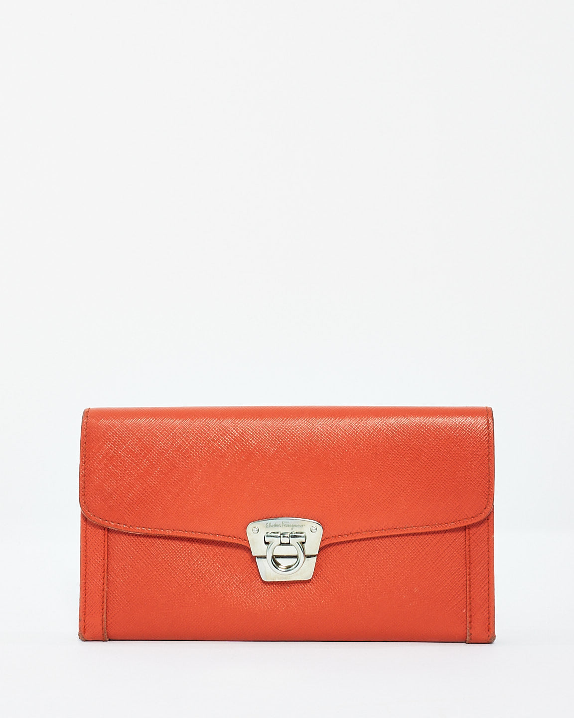 Portefeuille long en cuir rouge Salvatore Ferragamo
