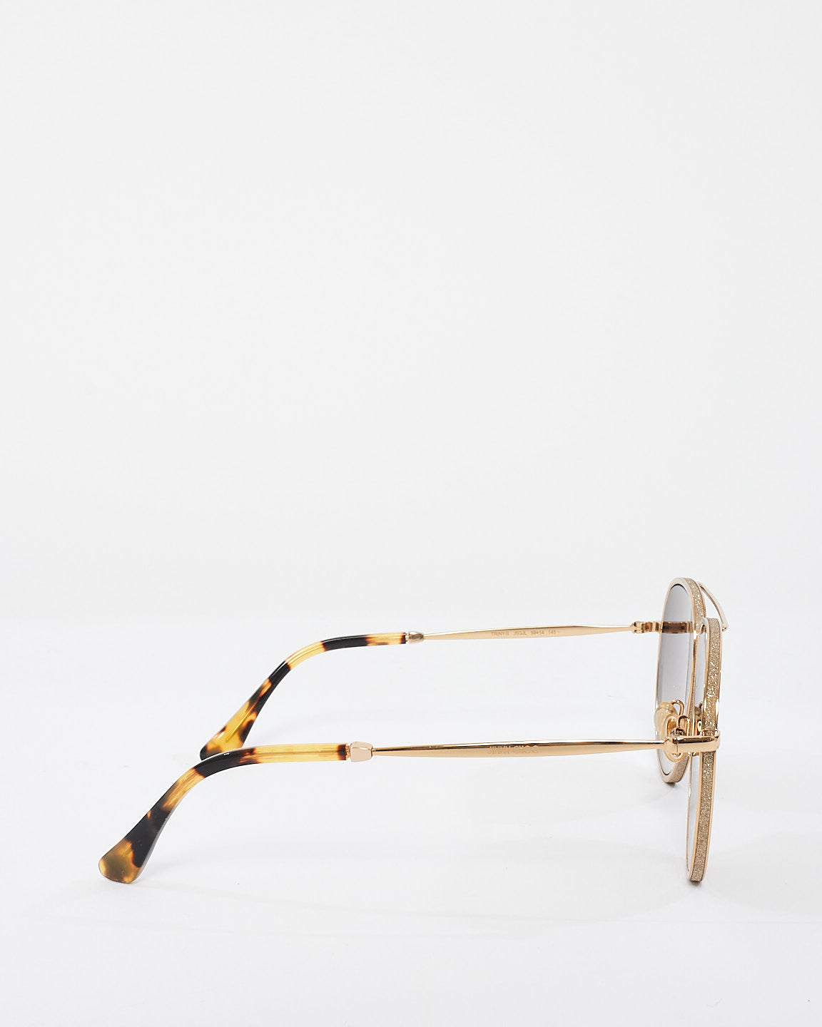 Jimmy Choo Gold Metal Brown Lense Aviator Sunglasses