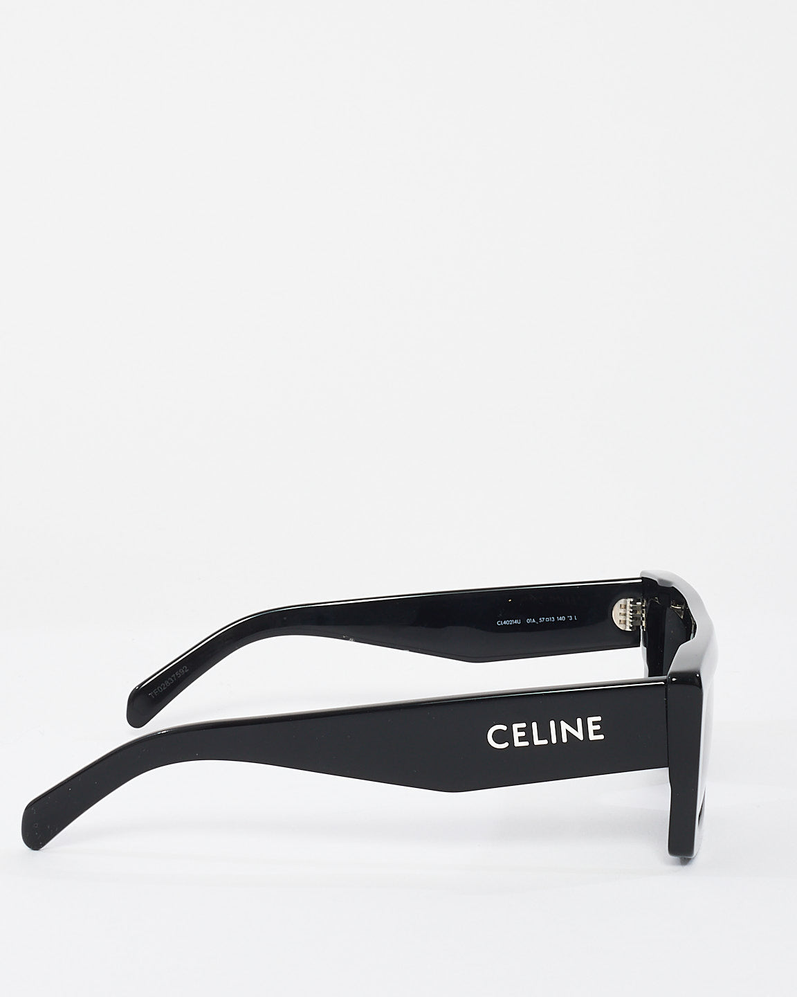 Celine Black Acetate Flat Top Logo Sunglasses CL40214U
