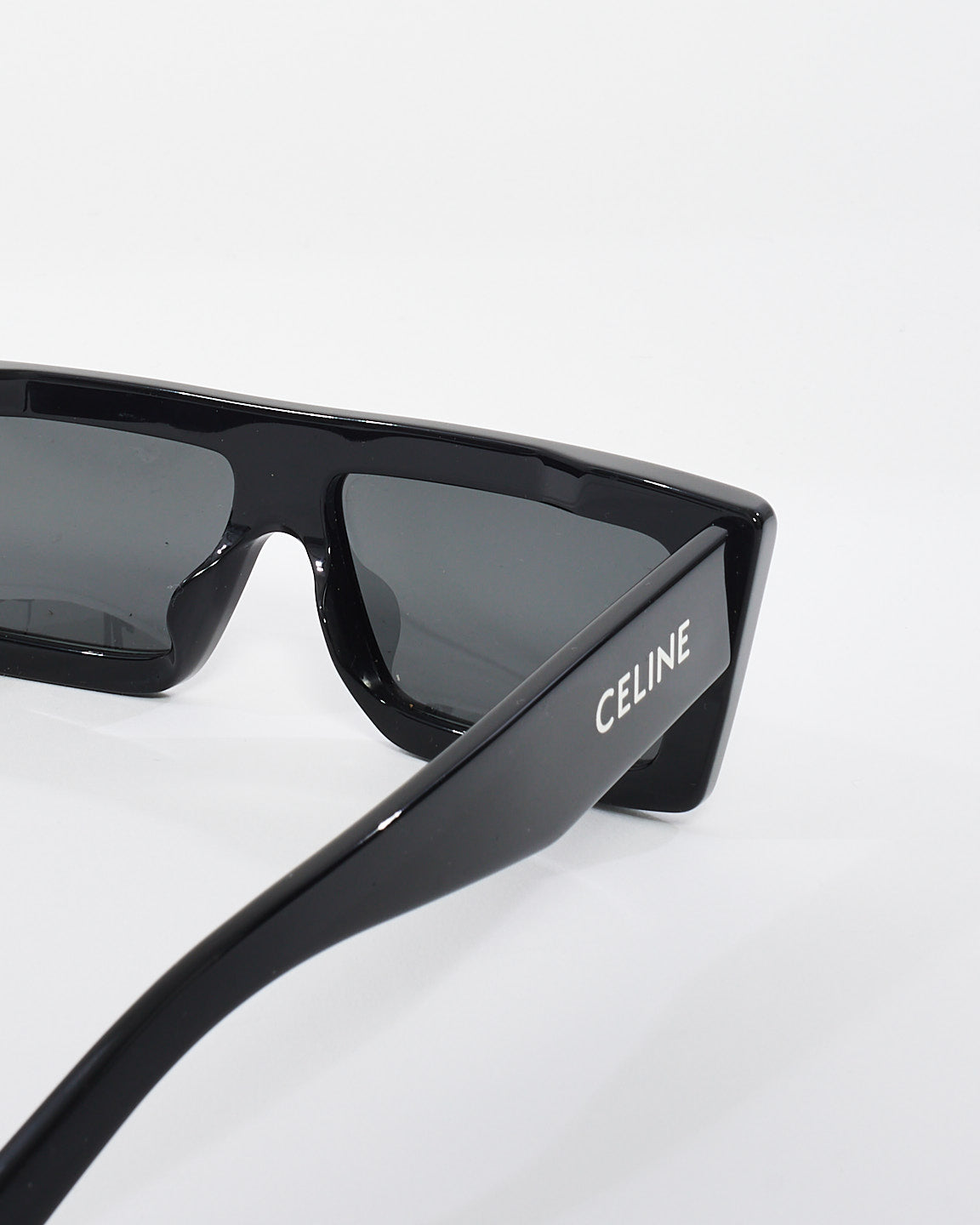 Celine Black Acetate Flat Top Logo Sunglasses CL40214U