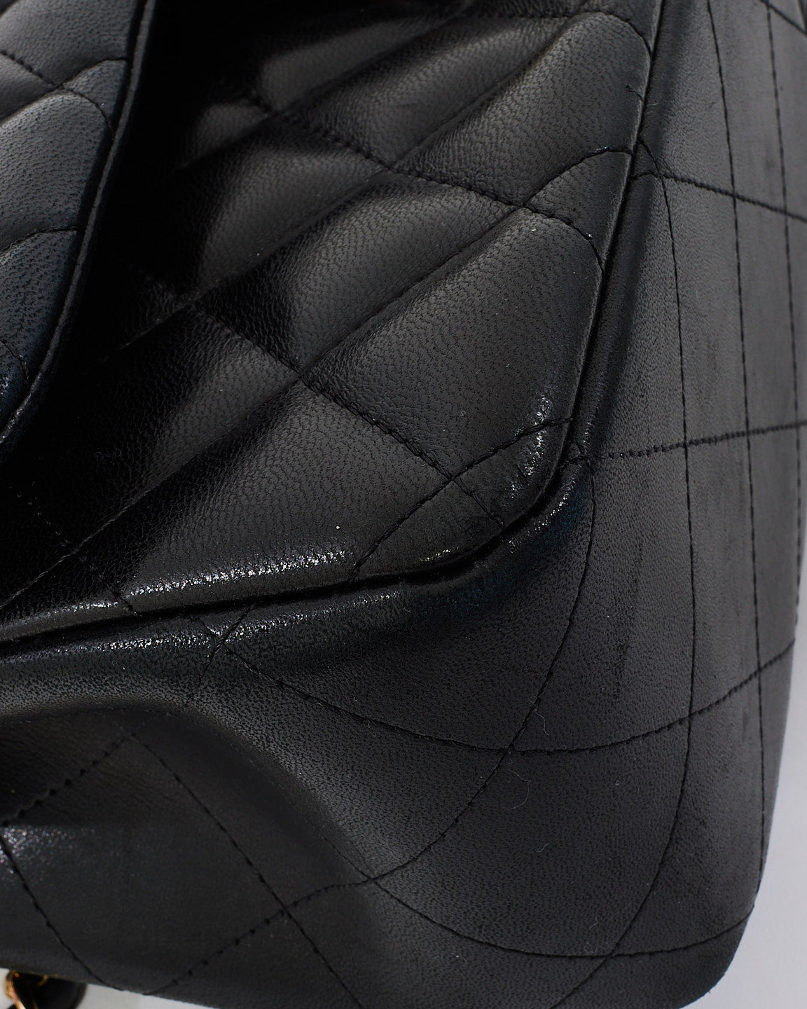 Chanel Black Lambskin Leather Jumbo Double Flap Bag with GHW