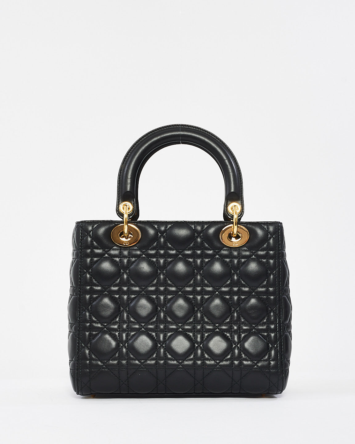 Dior Black Cannage Leather Medium Lady Dior Bag
