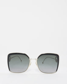  Fendi Black & Silver Metal Square Frame Sunglasses FF0294