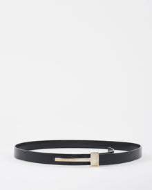  Gucci Black Leather Thin Belt with Silver Buckle - 80/32