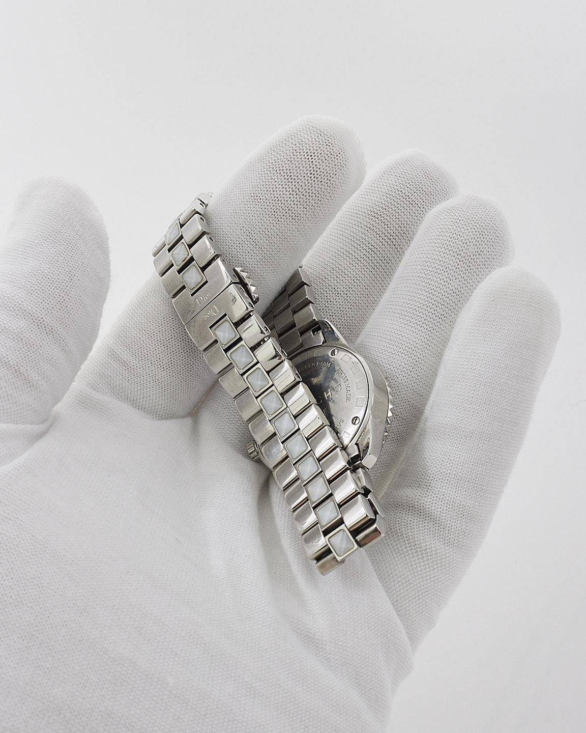 Montre à quartz Dior en acier inoxydable et cristal de diamant saphir 29 mm