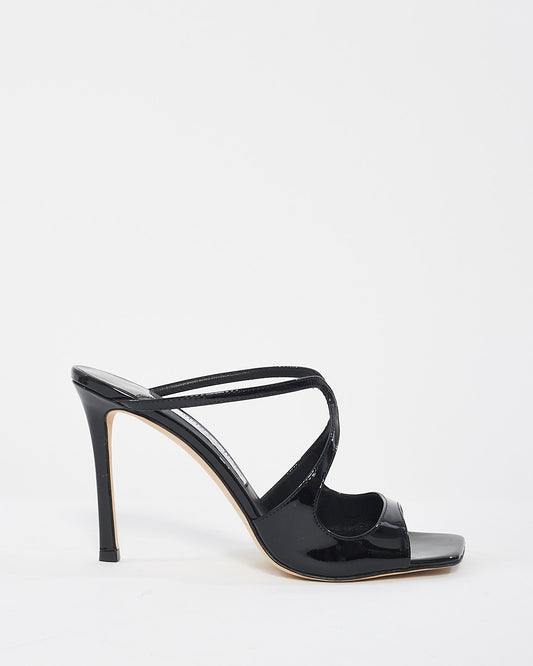 Jimmy Choo Black Patent Leather Anise Mules - 38.5