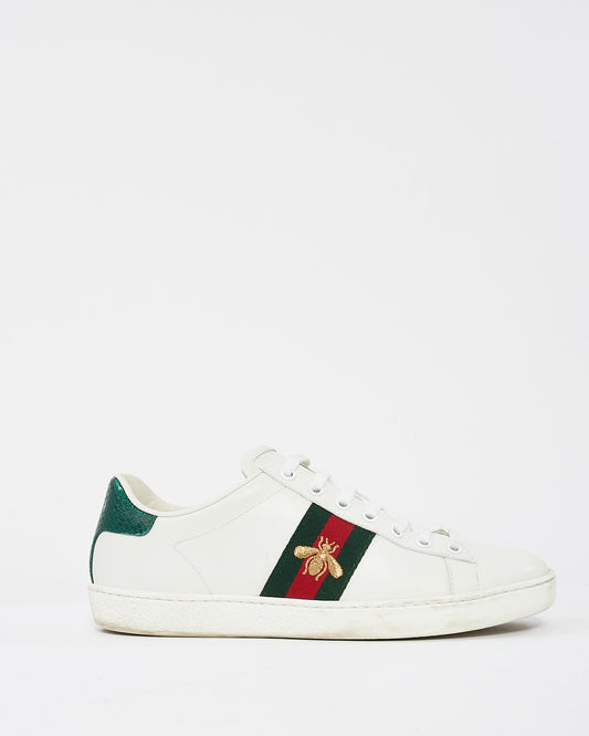 Baskets Gucci Bee Ace brodées en cuir blanc - 38,5