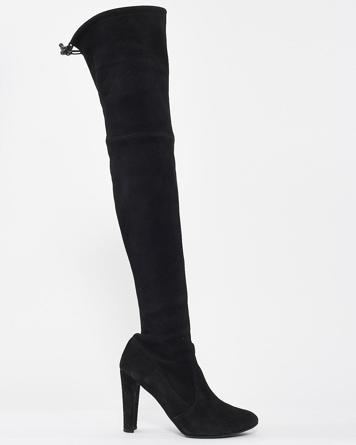 Stuart Weitzman Black Suede Highland Stretch Suede Over-The-Knee Boots - 7