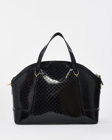  Gucci Black Microguccissima Patent Leather Medium Nice Top Handle Bag