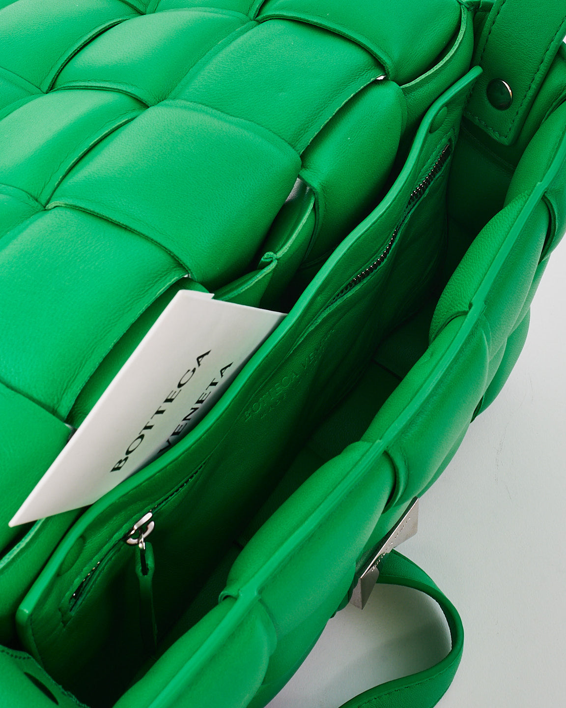 Bottega Veneta Parakeet Green Intrecciato Padded Cassette Crossbody Bag