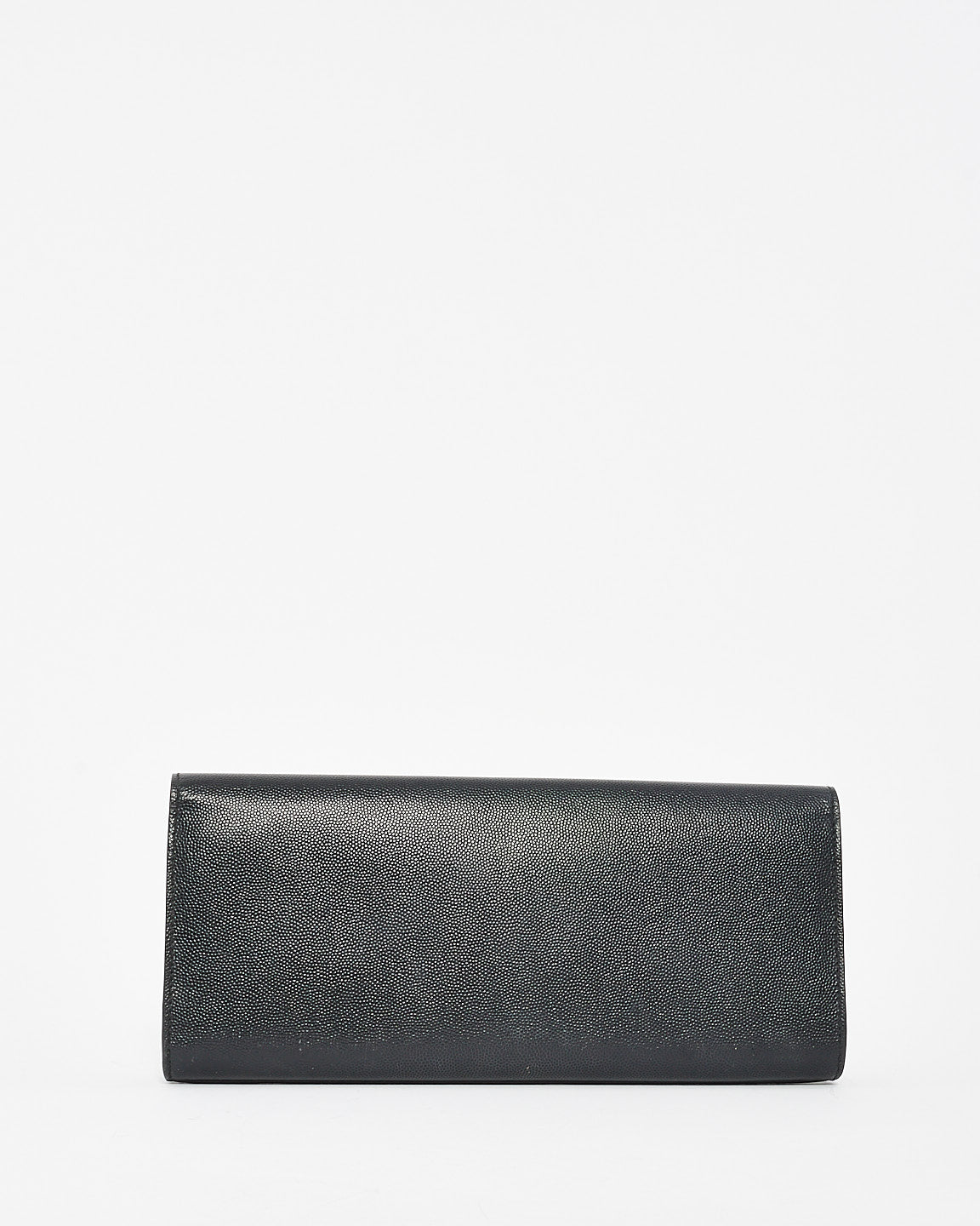 Saint Laurent Black Grained Leather Lutetia Flap Clutch