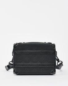  Louis Vuitton Black Monogram Embossed Taurillon Leather Soft Handle Trunk Crossbody