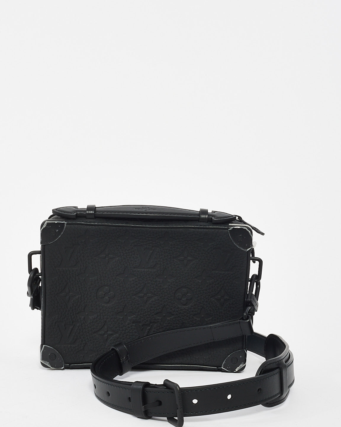 Louis Vuitton Sac à bandoulière avec poignée souple en cuir Taurillon gaufré monogramme noir