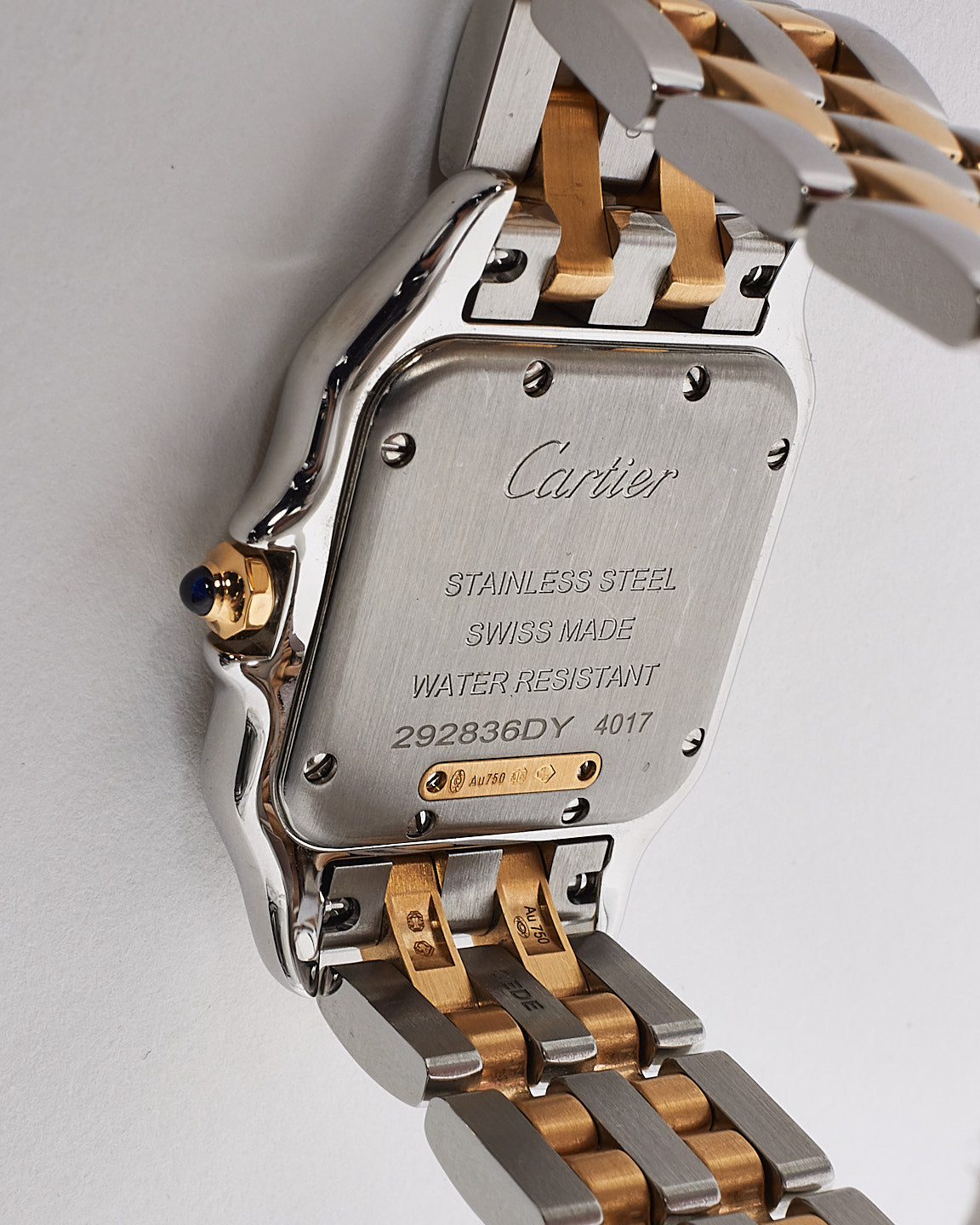 Montre Cartier Panthère moyen modèle en or jaune et acier inoxydable à quartz 37 mm