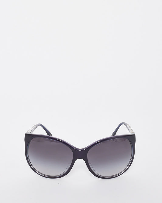 Lunettes de soleil miroir de la collection œil de chat en acétate bleu Chanel - 5169