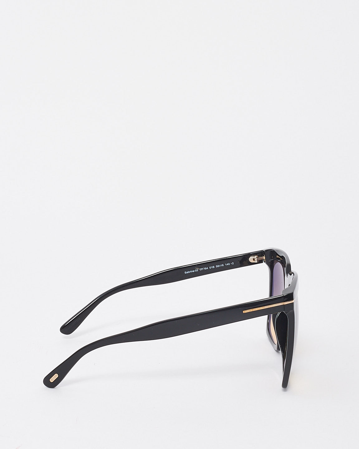 Tom Ford Black Acetate Square Frame Sabrina Oversize Sunglasses - TF764