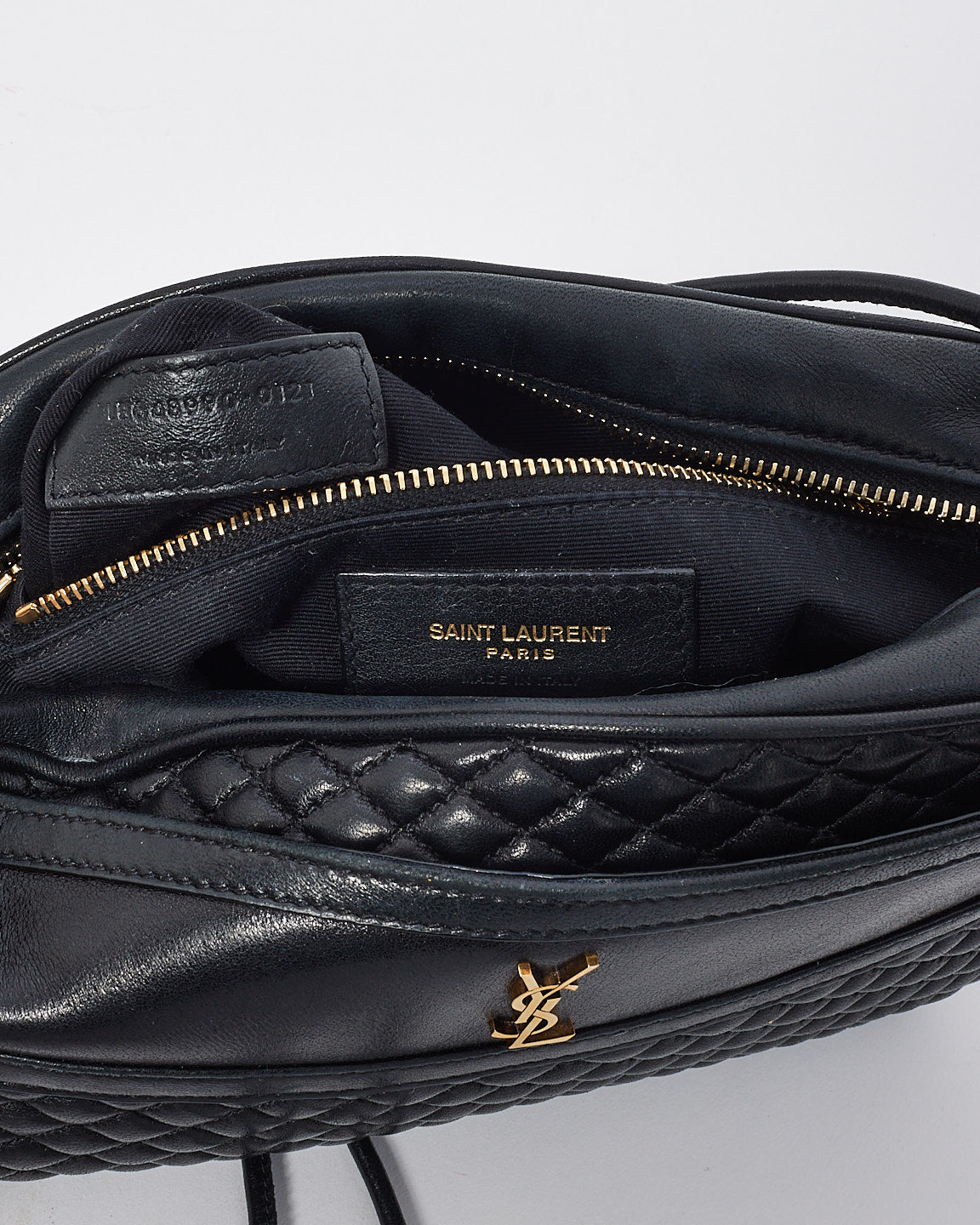 Saint Laurent Black Leather Victoire YSL Monogram Leather Camera Bag