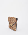Dior Vintage Brown Canvas Monogram Oblique CD Logo Small Envelope Clutch