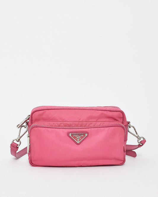 Prada Pink Nylon Crossbody Camera Bag