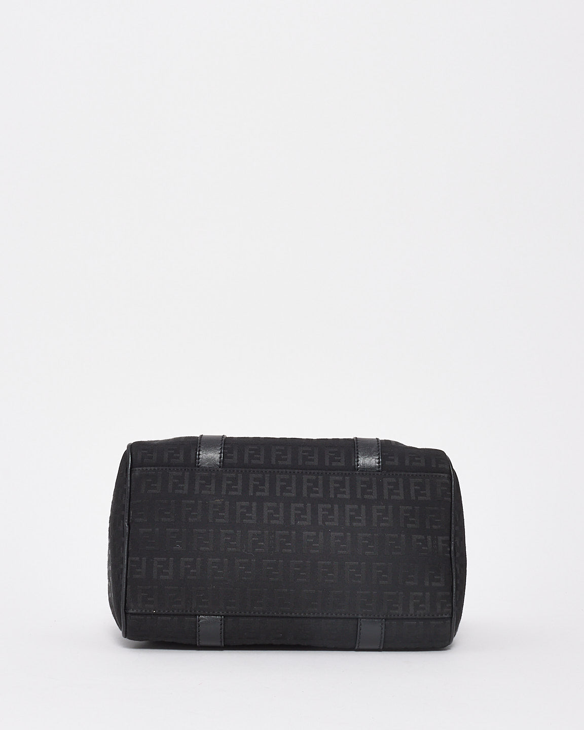 Fendi Black Zucchino Canvas Small Boston Bag