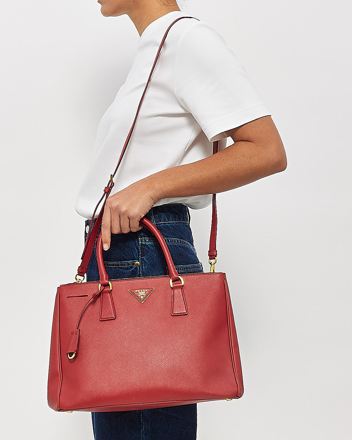 Prada Galleria Saffiano Prada Zipper Bag Explore A Prada Red