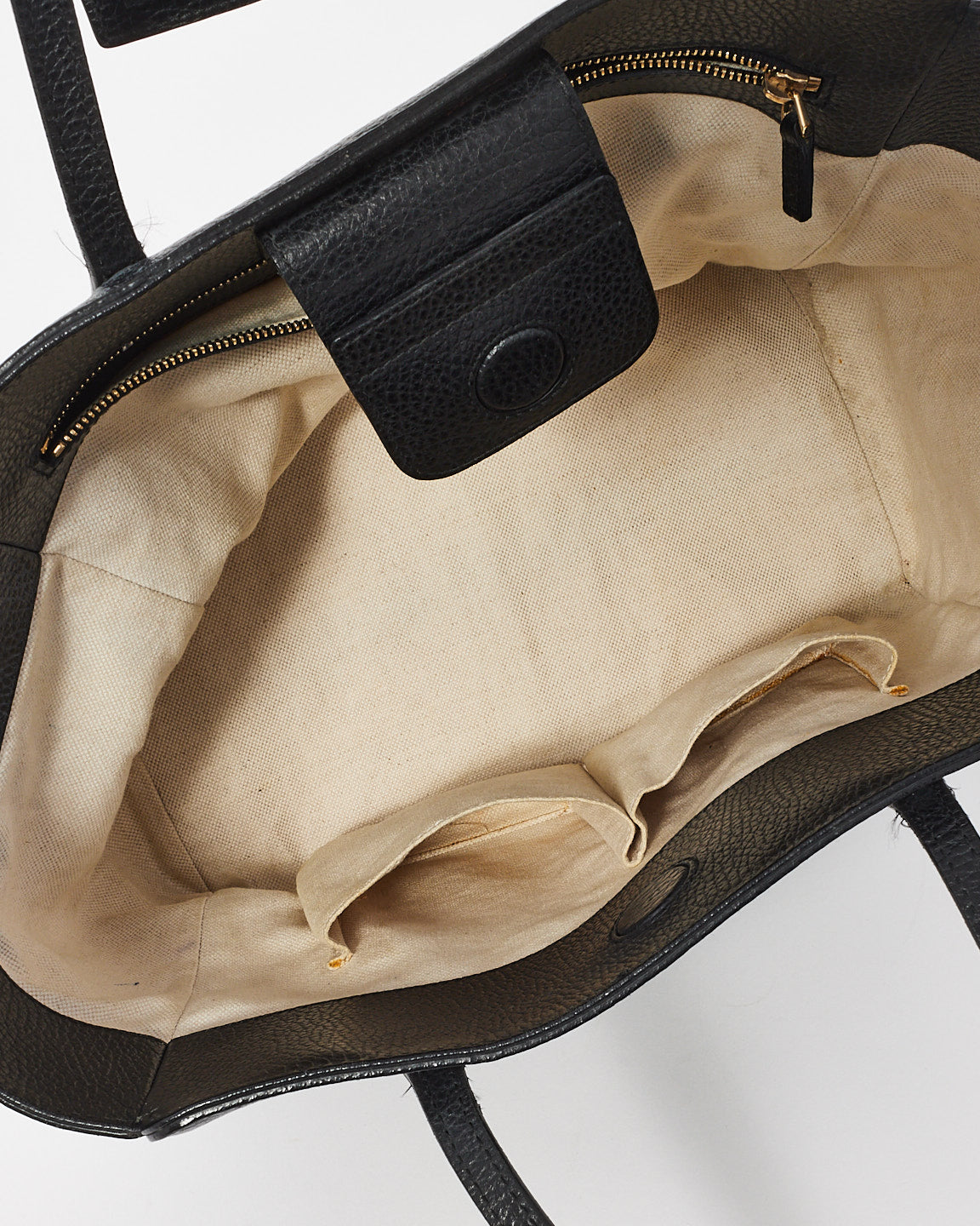 Gucci Black Pebbled Leather Small Swing Tote