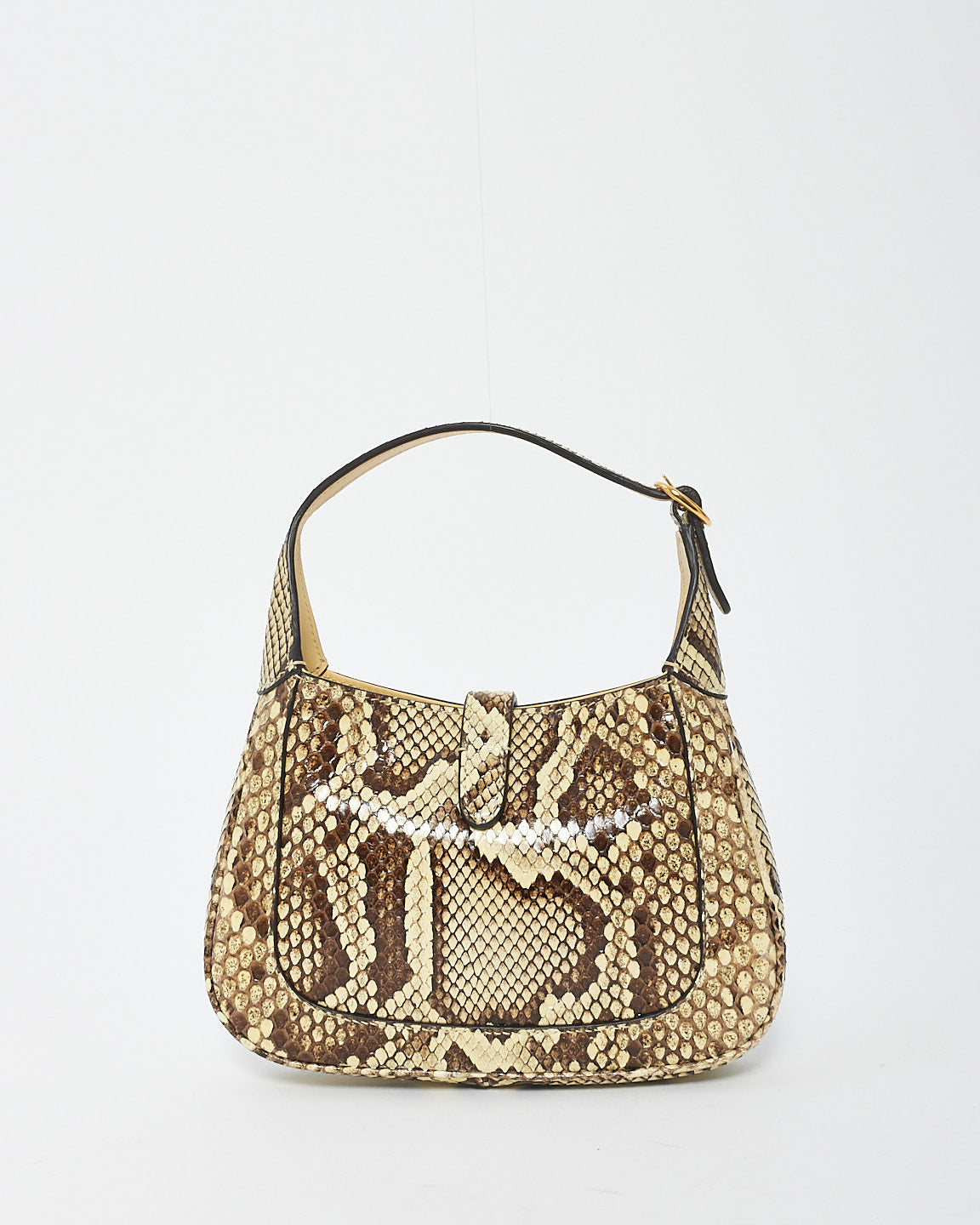 Gucci Beige/Brown Python Skin Leather Mini Jackie 1961 Bag