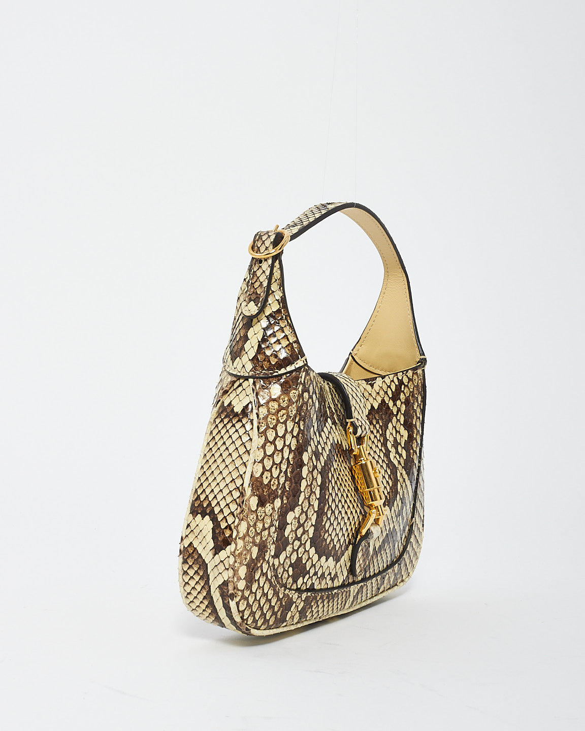 Gucci Beige/Brown Python Skin Leather Mini Jackie 1961 Bag