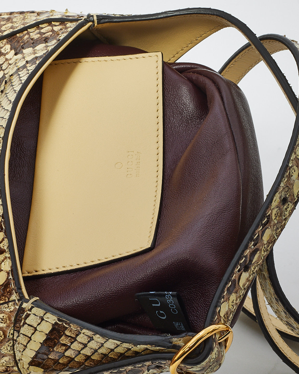 Gucci Beige/Brown Python Skin Leather Mini Jackie 1961 Bag